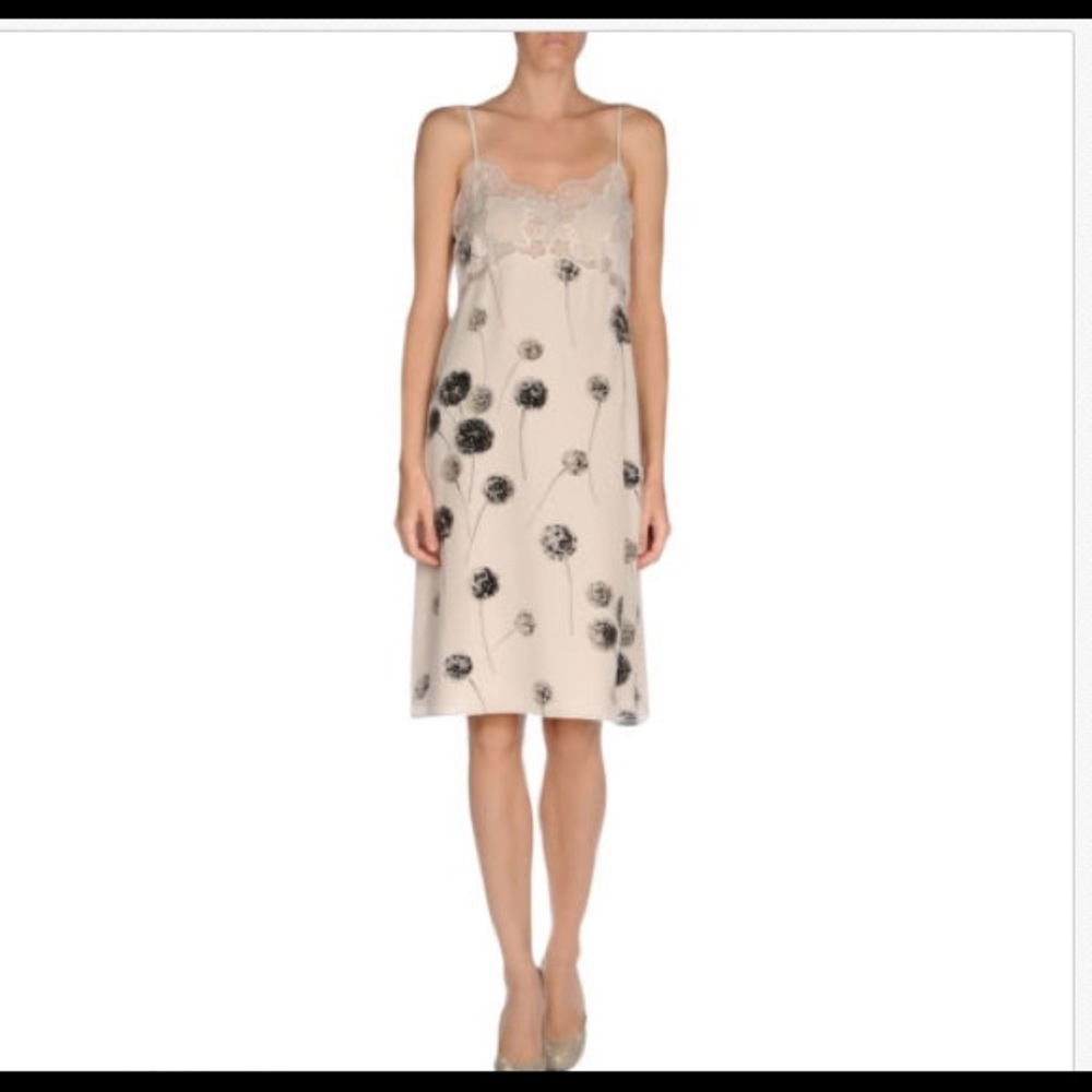 Valentino Runway Dandelion Floral Lace Slip Dress